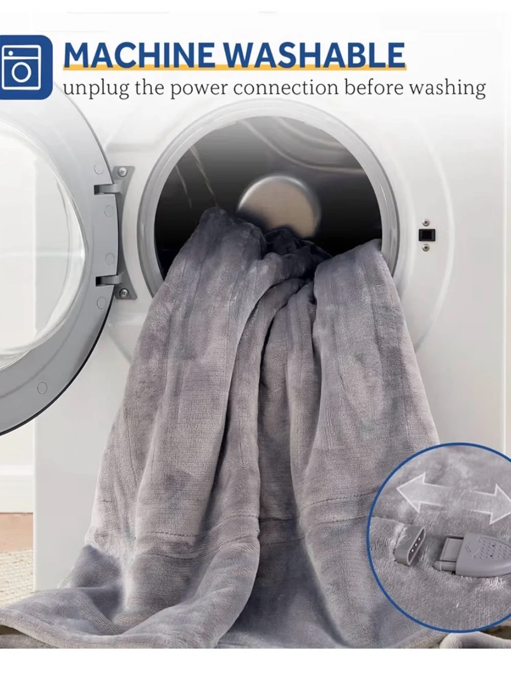 Sealy Heated Throw Blanket, Flannel Electric Blanket Throw with 6 Heating - Picture 4 of 10